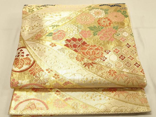 Rakuten - 平和屋着物◎佐賀錦 六通柄袋帯 吉祥花文 金糸 正絹 逸品 DAAX0881jm