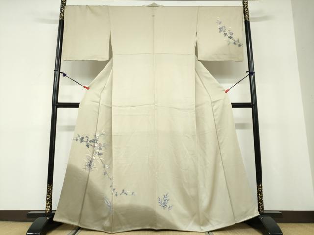 平和屋着物●訪問着　友禅　小舟草花文　暈し染め　正絹　逸品　DABD9825ud