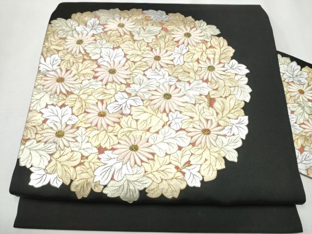 6k110 袋帯　絹　相良刺繍　白　銀色　青　黄色　花柄　和装　着物 楽天市場】相良刺繍 帯の通販 6k110 袋帯 絹 相良刺繍 白 銀色 青 黄色