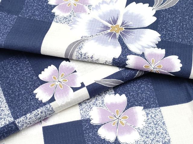 平和屋着物∴夏物　浴衣　綿紅梅　舞花文　綿　逸品　CABF2769tx