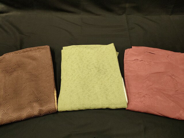 楽天平和屋平和屋本店■色無地 まとめて 3点 風景 青海波 地紋 など 着用可能多数 未使用品あり 全て正絹 ppp3156