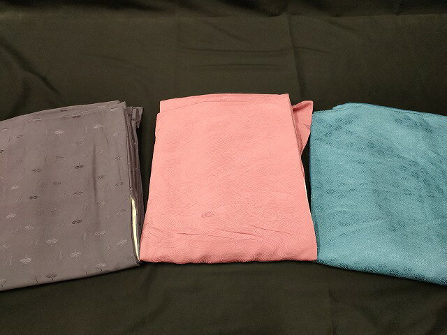 楽天平和屋平和屋本店■色無地 まとめて 3点 七宝 立波 地紋 など 着用可能多数 未使用品あり 全て正絹 ppp3155