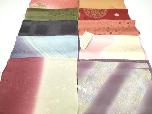 ■■■　商品詳細　■■■ 【正絹・未使用】 状態は特に目立ったシミ汚れなどもなく大変良い状態です。 大変上質な逸品になります。 お安く出品致しますので、是非この機会にいかがでしょうか？ ■■■　注意事項　■■■ ■モニター発色の具合により色合いが異なる場合がございます。 ■寸法は多少の誤差が生じる場合がございますのでご了承ください。 ■縫込みの長さが左右非対称の場合は短い部分を記載しております。 左右非対称であってもご返品・お値引き等の保証は出来かねますので、ご了承の上ご購入をお願い致します。 ■シミ等のチェックには注意を払っておりますが、見落としがある場合もございますし、個人の見解も様々ですので神経質な方のご購入はお控えください。 ■箪笥に入っておりました着物や帯なので畳みシワや匂いがあるものもございます。 ■お休みは基本的に土日祝となりますが、その他臨時でお休みする場合がございますのでご了承ください。 ■商品の発送は平日のみの発送となります。 ■夜間と土曜、日曜日はお問い合わせの回答が遅れる場合がございます。 ■当店では、お直し、紋入れ、お手入れ等は承っておりません。 ■生地の状態（ヤケ、経年劣化等）によってはサイズ直しが出来ない場合がございます。 その点もどうかご了承のうえ、ご購入をお願いいたします。 ■弊社で取り扱う商品は一点ものにつき、時期や在庫状況に応じて金額が変更となる場合がございます。 ■検針は行っておりません。予めご了承いただきますようお願いいたします。 ■【洗える着物】と記載のある商品におきましては、商品お届け後に洗濯を行ってしまってからのご返品にはご対応しかねます。 念の為、専門店でのお手入れをお願いいたします。 ■着物のサイズ目安は下記を参考ください↓ ＜女性着物＞　お端折り次第で＋5cm　−1cmが着用可能サイズ 　例）身丈170cmの場合、身長160cm〜175cm ＜男性着物＞　身丈＋約25cm〜27cm程が適応身長 　例）身丈155cmの場合、身長180〜182cm