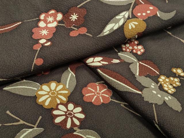 平和屋着物●上質な小紋　型染め　枝梅花文　正絹　逸品　CABA1572gh