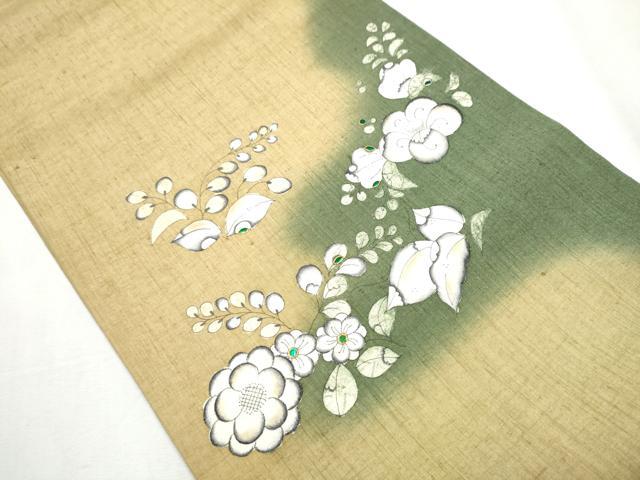 平和屋着物●本場結城玉紬　太鼓柄袋帯　作家物　結識苑　玉虫きらら　品質証明書付き　正絹　逸品　CABA5200hy