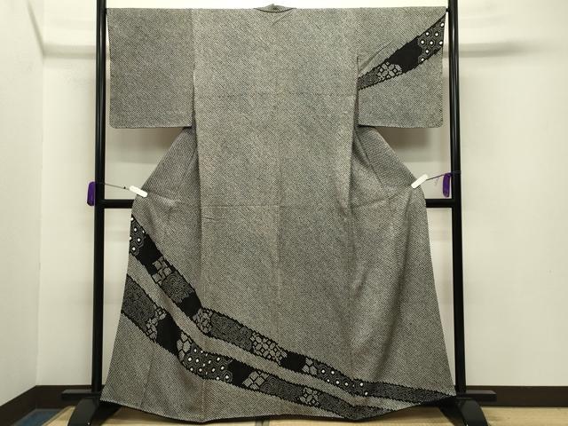 平和屋着物●訪問着 総絞り 吉祥文 黒地 正絹 逸品 CABA9607gh