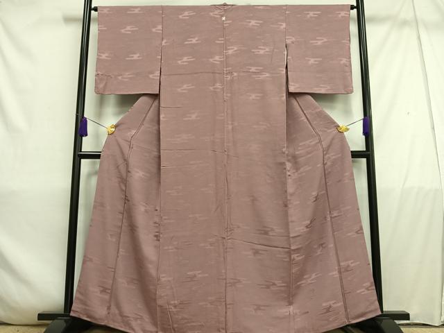 平和屋着物■上質な色無地　エ霞地紋　退紅色　大丸扱い　正絹　逸品　AABC7744oa