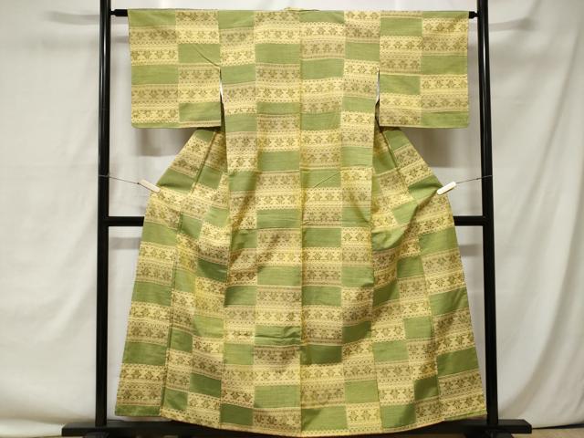 平和屋着物■上質な紬　横段花文　正絹　逸品　未使用　CAAY1807ev