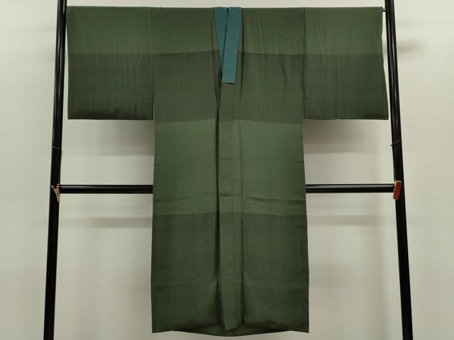 平和屋着物■男性　長襦袢　袷　格子柄　正絹　逸品　CABD9654ze