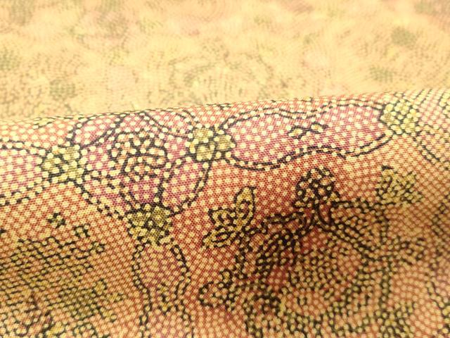 平和屋着物■本場染大島紬　更紗花文　正絹　逸品　DABB2491cd