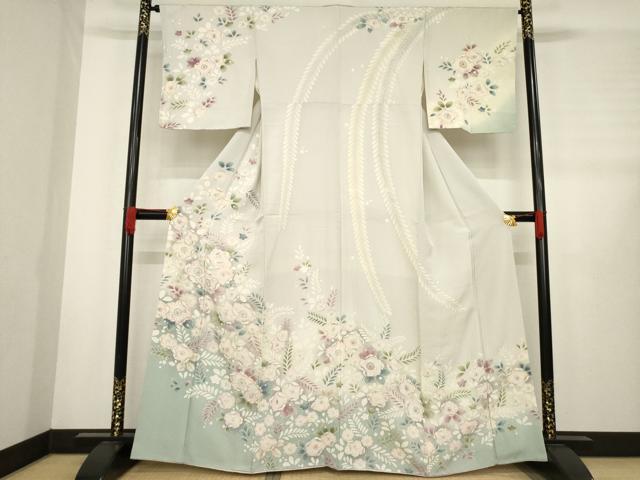 平和屋着物●訪問着　絞り　辻が花　舞花文　正絹　逸品　AABD9944ck