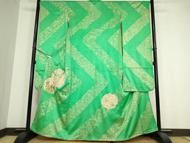 平和屋着物▼豪華振袖　駒刺繍　吉祥花文　金彩　正絹　逸品　DAAY9481az