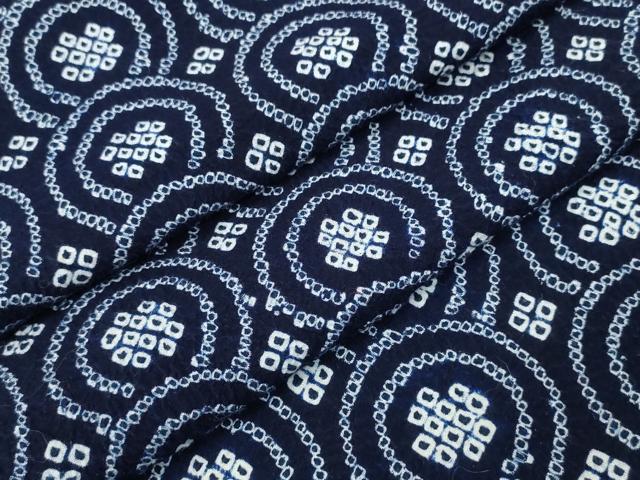 平和屋着物∴夏物　浴衣　有松鳴海絞り　丸重ね吉祥文　綿　逸品　CABA0731ng