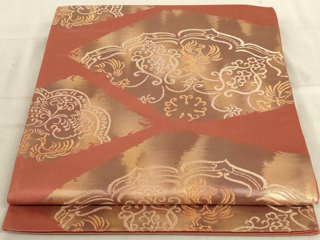 Rakuten - 平和屋着物◎六通柄袋帯 花鳥文 金糸 正絹 逸品 未使用 AABD4259ou