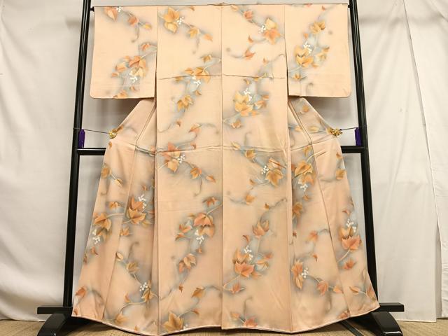 平和屋着物■上質な小紋　葡萄蔦の葉文　暈し染め　正絹　逸品　AABF8627oa