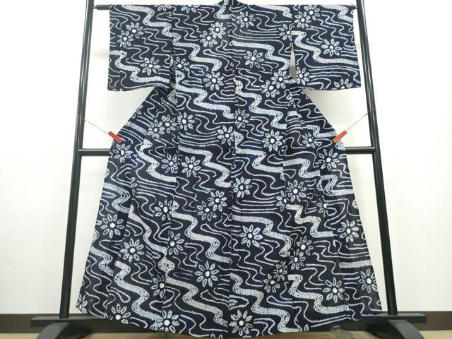 平和屋着物∴夏物 浴衣 有松鳴海絞り 流水舞花文 伊勢丹扱い 綿 逸品 CABD2423ng