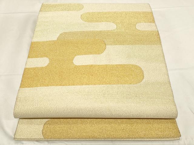 平和屋着物●綴れ　太鼓柄袋帯　エ霞文　金糸　正絹　逸品　CABC4716dy