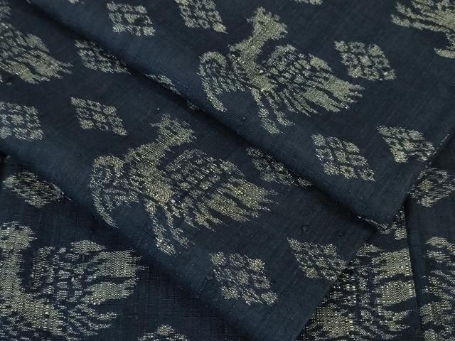 平和屋本店●極上　浦野理一　経節紬　背抜き仕立て　鳳凰文　逸品　DZAA4498kh6