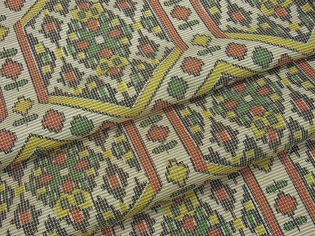 平和屋着物■上質な紬　亀甲花文　胴抜き仕立て　逸品　tw3335