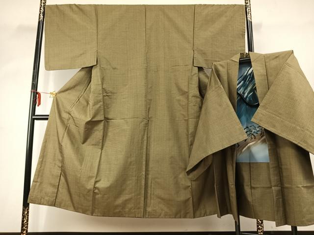 ■■■　サイズ　■■■ 【着物】 身丈 142cm（肩から） 裄丈 68cm 袖丈 48cm　縫込み 3.5cm 袖幅 34cm 前幅 25cm 後幅 31cm 着物縫いこみ 内揚げ 5.5cm 裄 お袖側 約2cm　身頃側 約1cm 【羽...