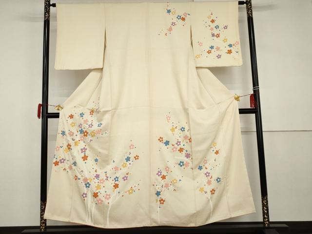 Full-Length Under-Kimono - 平和屋着物●訪問着　友禅　枝梅　金彩　正絹　逸品　AABI2555cs