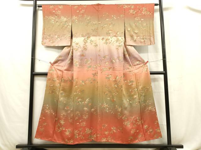 平和屋着物■訪問着　橘　暈し染め　金彩　正絹　逸品　DABC7660ya