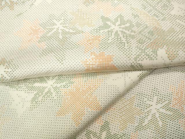 平和屋着物●本場大島紬　白大島　枝楓文　正絹　逸品　CAAZ2614ut