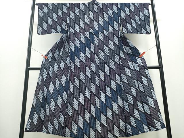 平和屋着物∴夏物 浴衣 有松鳴海絞り 菱文様 綿 逸品 CABD2427ng