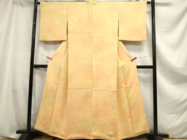 平和屋着物■上質な小紋　飛鶴花菱地紋　暈し染め　正絹　逸品　DAAY6466ea...