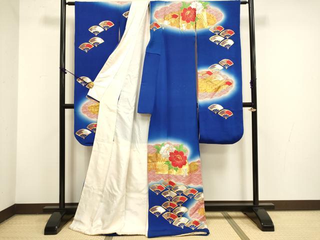 平和屋の平和屋本店●お引きずり・お引き摺り・引き振袖 和装 結婚式 舞妓 芸妓 芸者 衣装 駒刺繍 総刺繍 扇花文 暈し染め 金銀彩 逸品 DABF5991du｜アングル2
