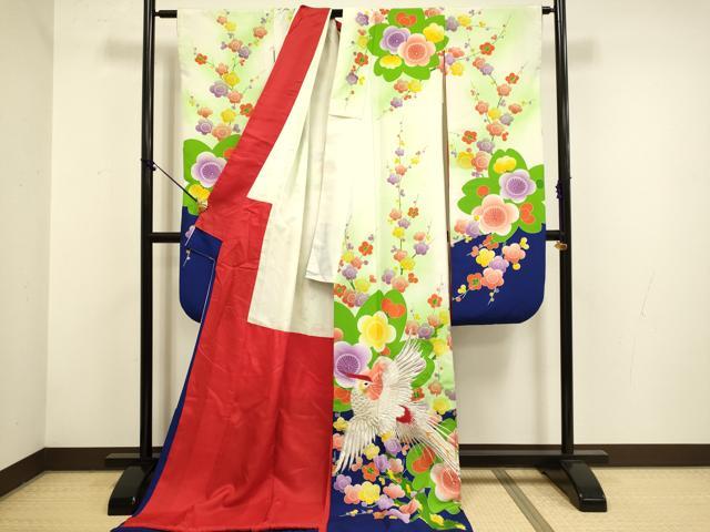 平和屋の平和屋本店●お引きずり・お引き摺り・引き振袖　和装　結婚式　舞妓　芸妓　芸者　衣装　刺繍　尾長鳥梅文　暈し染め　金銀糸　DABF5994du｜アングル2