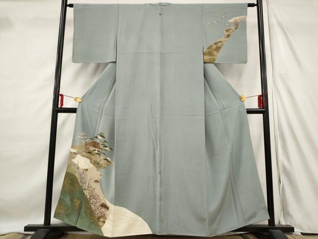 平和屋着物■訪問着　風景文　暈し染め　金彩　正絹　逸品　AABD2183st