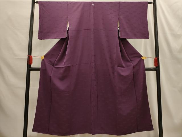 平和屋着物■上質な色無地　女人地紋　桑の実色　正絹　逸品　AABE6403sx