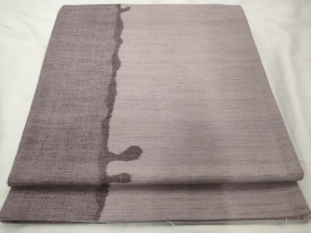 平和屋着物◎全通柄袋帯 紬地 霞文 正絹 逸品 AABF3446gw