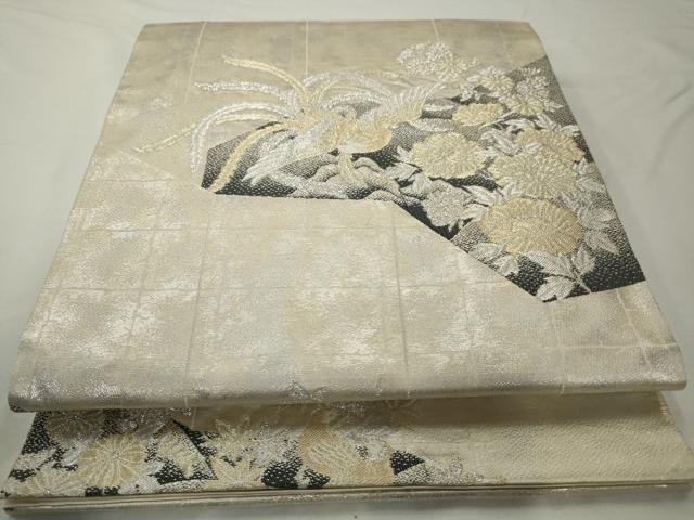 平和屋着物◎六通柄袋帯 鳳凰花文 金銀糸 正絹 逸品 AABF3448gw