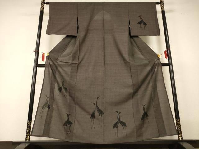 Rakuten - 平和屋着物＊夏物 訪問着 夏大島 鶴 正絹 逸品 AABI0729jd