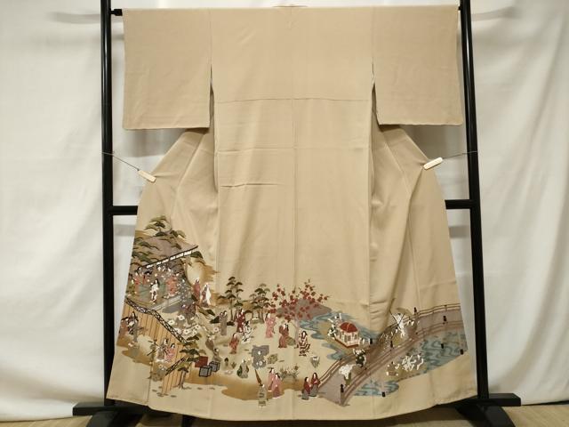 平和屋着物■豪華色留袖 駒刺繍 人物御所解文 金彩 鈴乃屋扱い 正絹 逸品 CAAZ5074ev