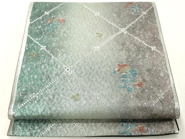 平和屋着物◎六通柄袋帯　纐都　草花文　金銀糸　引箔　正絹　逸品　DAAZ8095cd