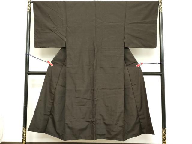 平和屋着物■男性　紬　霞文　消炭色　正絹　逸品　DABB2510cd