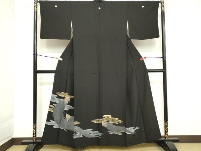 Rakuten - 平和屋着物■豪華黒留袖　蓑亀　暈し染め　金彩　正絹　逸品　DABB8525cd
