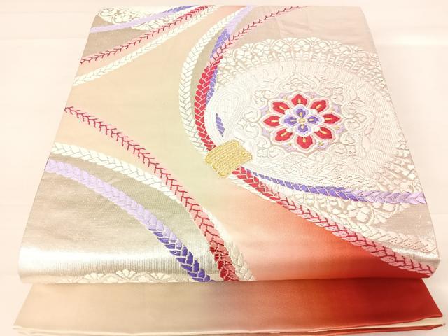 Other - 平和屋着物◎両面六通柄袋帯　唐織　正倉院花文　金銀糸　正絹　逸品　AABD3564yx