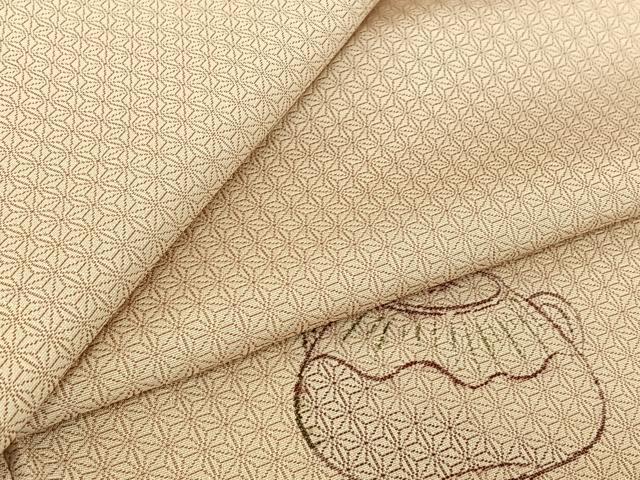 Kimono - 平和屋着物▽上質な小紋　単衣　茶道具　正絹　逸品　AABF4419jh