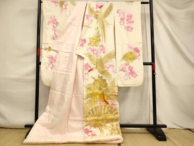 平和屋の平和屋本店●色打掛　和装　婚礼　結婚式　花嫁　神社挙式　絽　総刺繍　鳳凰扇子花文　金銀糸　逸品　AABJ2571fw｜アングル2