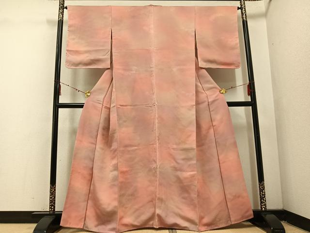 平和屋着物■上質な小紋　雲重ね吉祥草花地紋　暈し染め　正絹　逸品　未使用　AABF3850ph