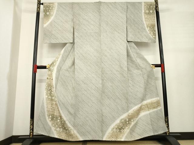 平和屋着物●訪問着　総絞り　草花文　正絹　逸品　AABE2045ck