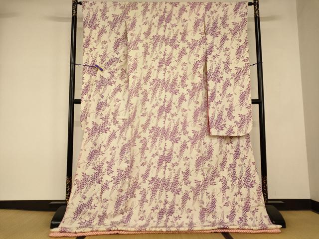 平和屋本店●お引きずり・お引き摺り・引き振袖　和装　結婚式　舞妓　芸妓　芸者　衣装　藤の花文　逸品　AABK8365fw