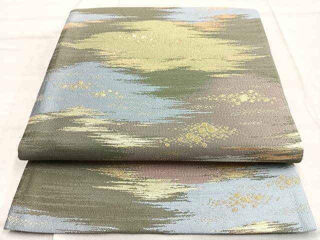 平和屋着物◎六通柄袋帯 箔散らし文 金糸 正絹 逸品 BAAN1107cm