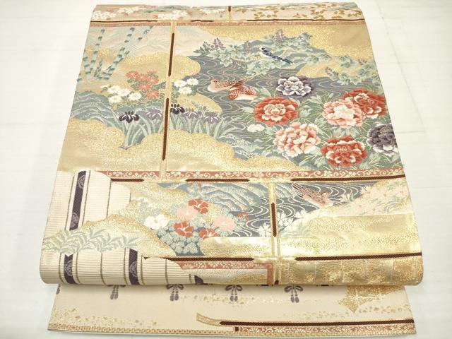 Rakuten - 平和屋着物◎六通柄袋帯 唐織 花鳥文 金糸 正絹 逸品 DAAV2329xg