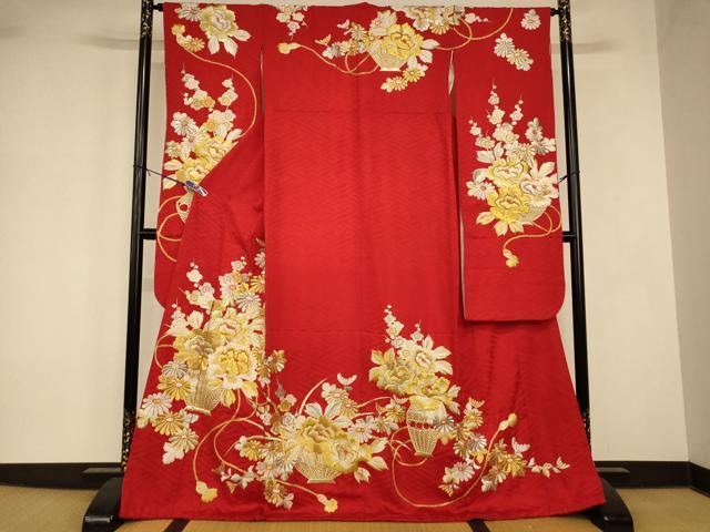 平和屋本店●お引きずり・お引き摺り・引き振袖 和装 結婚式 舞妓 芸妓 芸者 衣装 総刺繍 枝梅飾花文 金銀糸 逸品 AABK8367fw