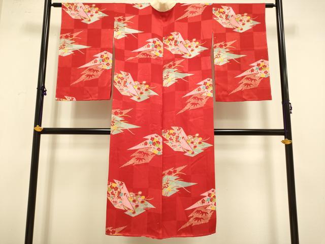 平和屋の平和屋着物●アンティーク 大正ロマン 長襦袢 袷 松皮菱花文 正絹 逸品 DAAZ5110du｜アングル2